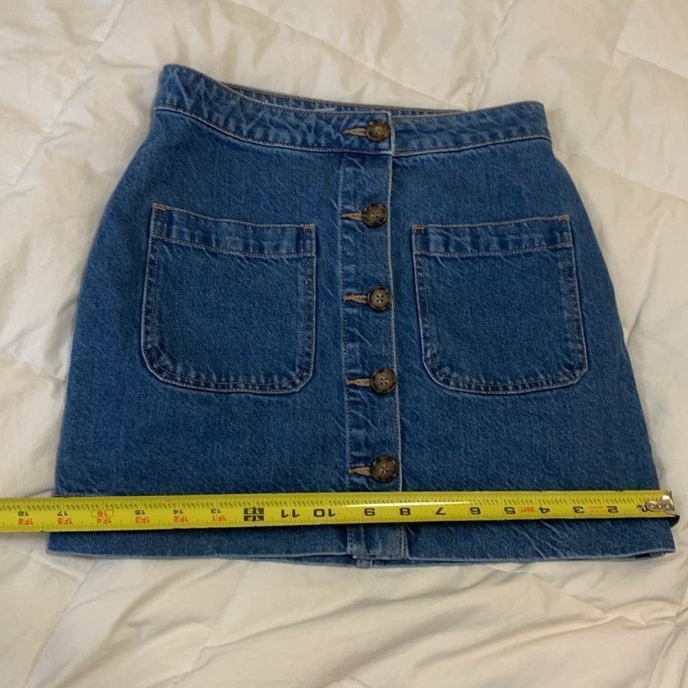 We The Free Blue Denim Skirt, button down, size 24 - Picture 9 of 10